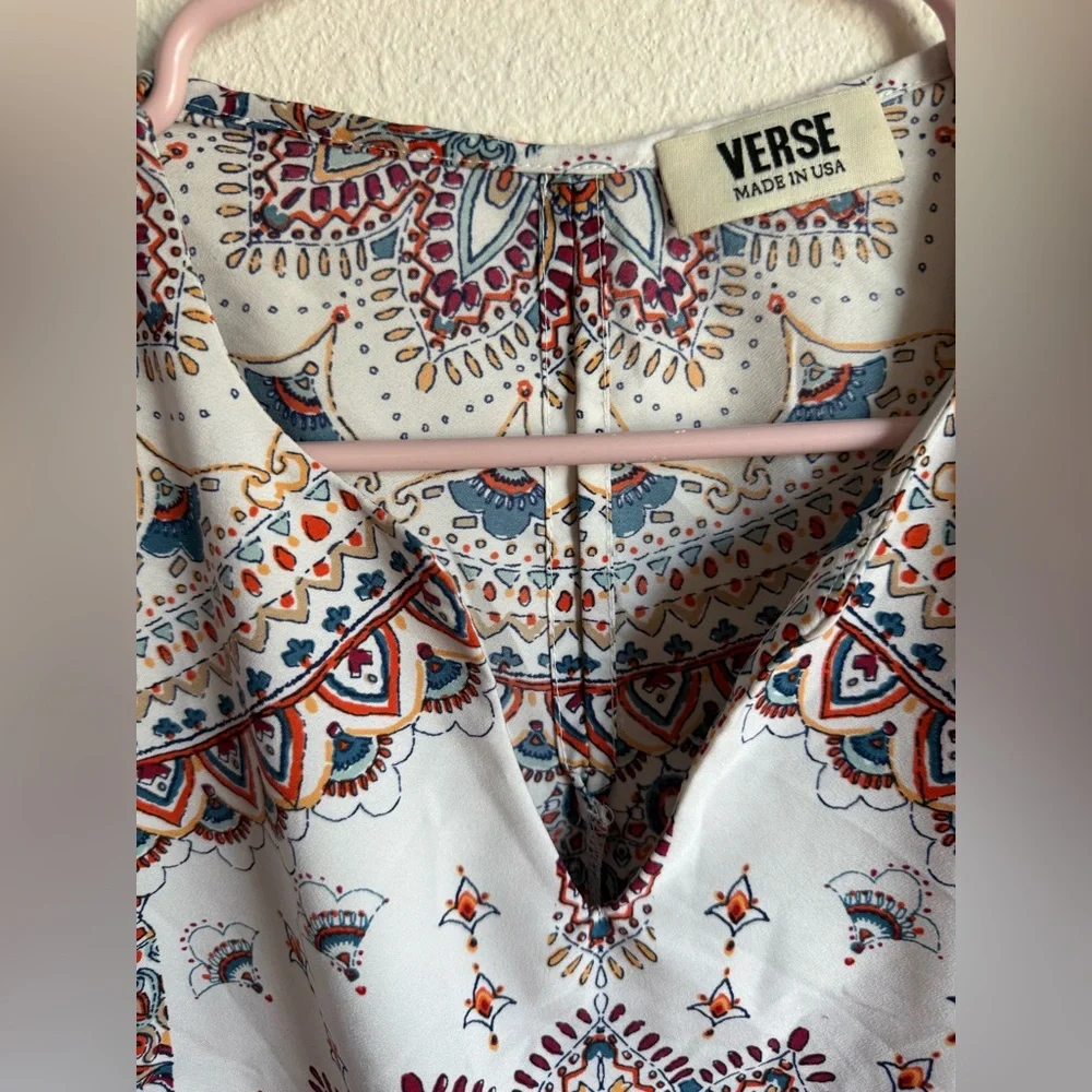 Verse Multicolor Mandala Print Sleeveless Boho Blouse - Picture 2 of 7